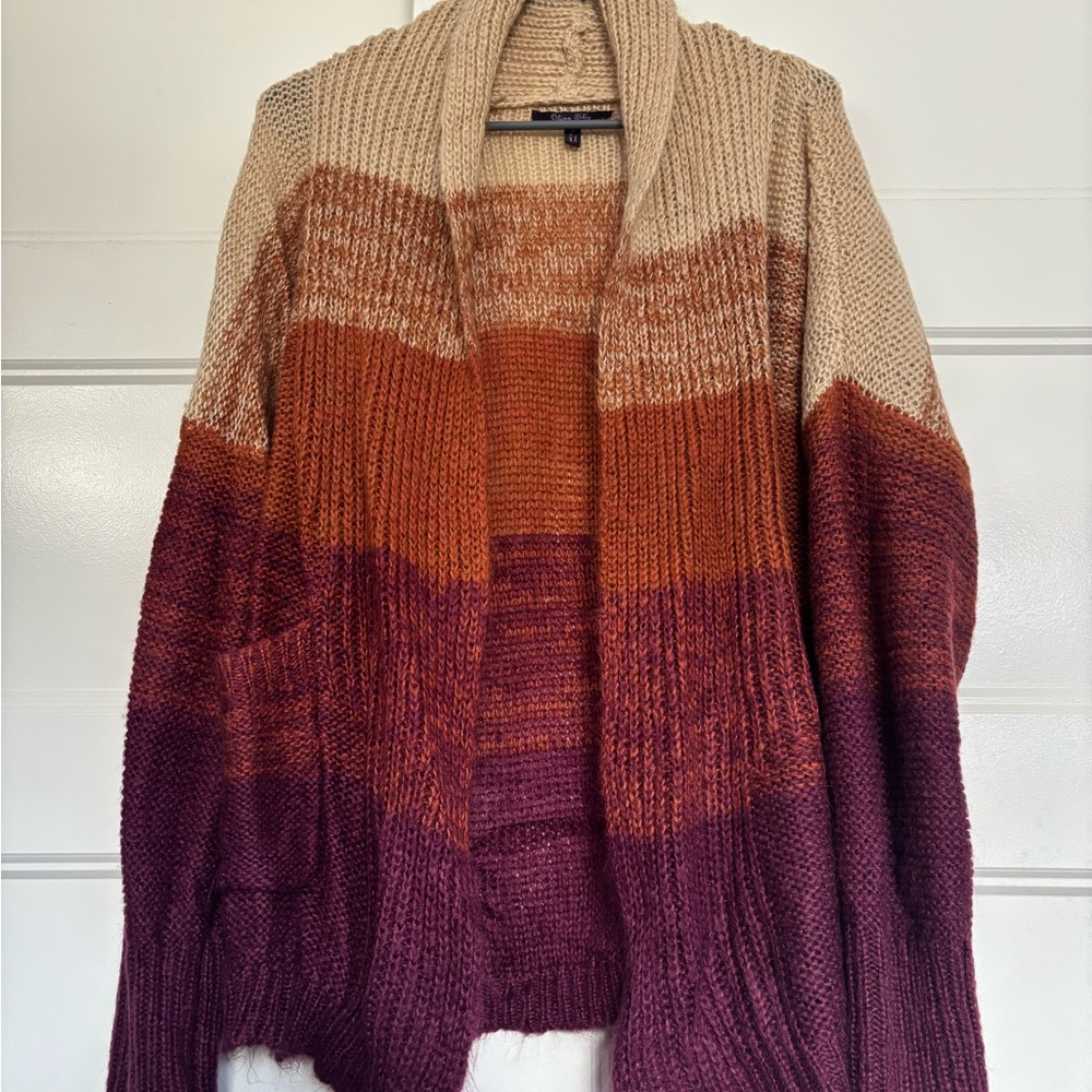Olivia Sky Tan, Orange, and Purple Cardigan